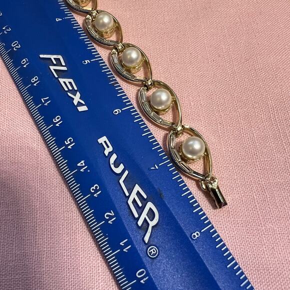 Vintage DODDS-11w30st inc faux pearl rhinestone baguettes parure set Rare estate - Picture 7 of 10